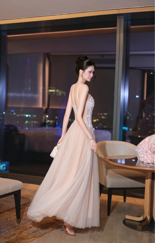 THAOBIBI Princess Lace Mesh Maxi Dress
