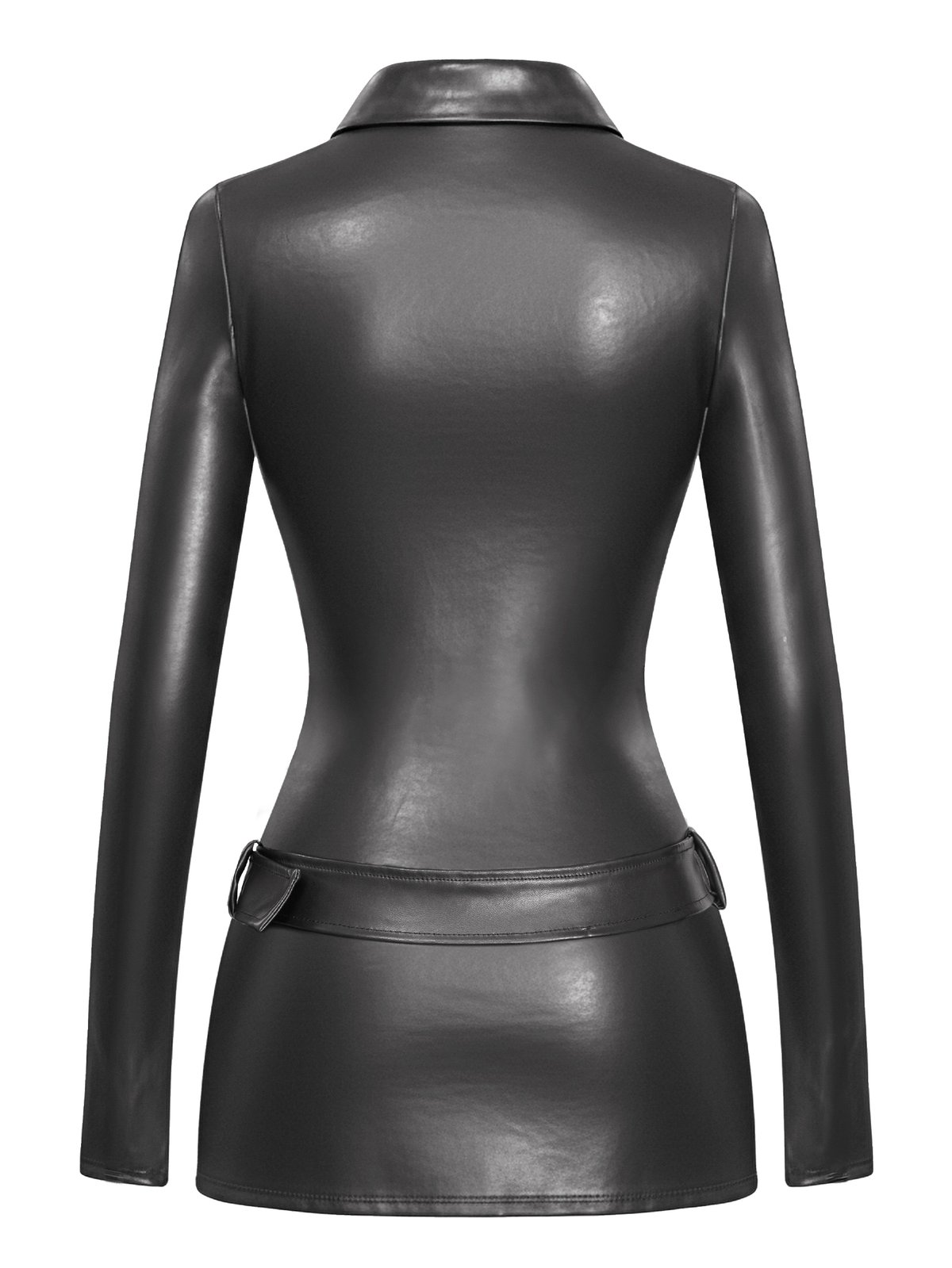 SISTERS Eleanor Faux Leather Bodycon Mini Dress with Belt