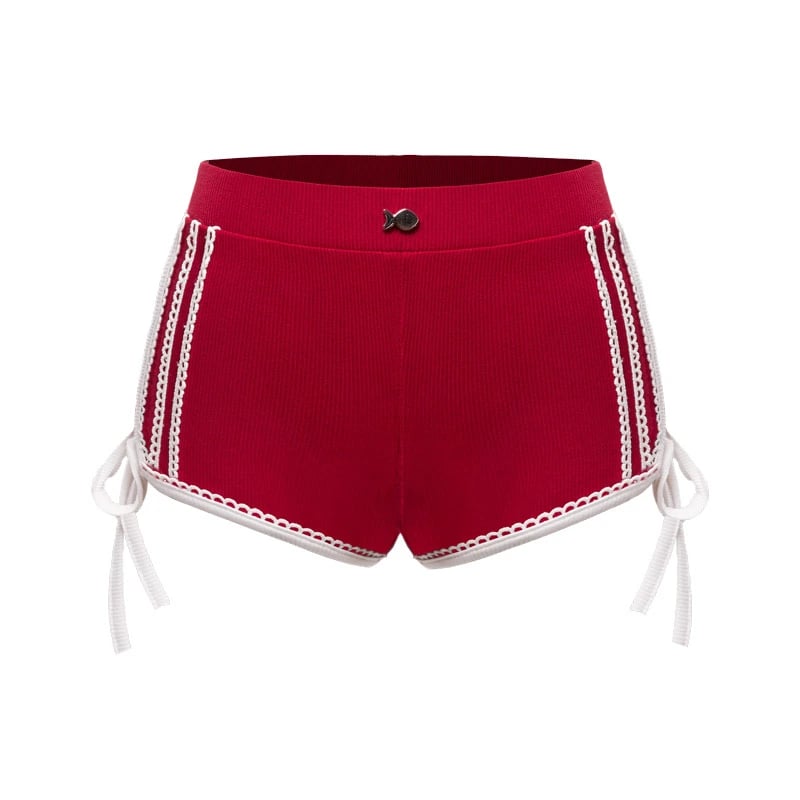 DKMV Shophia Shorts with Lace Trim and Bow Details