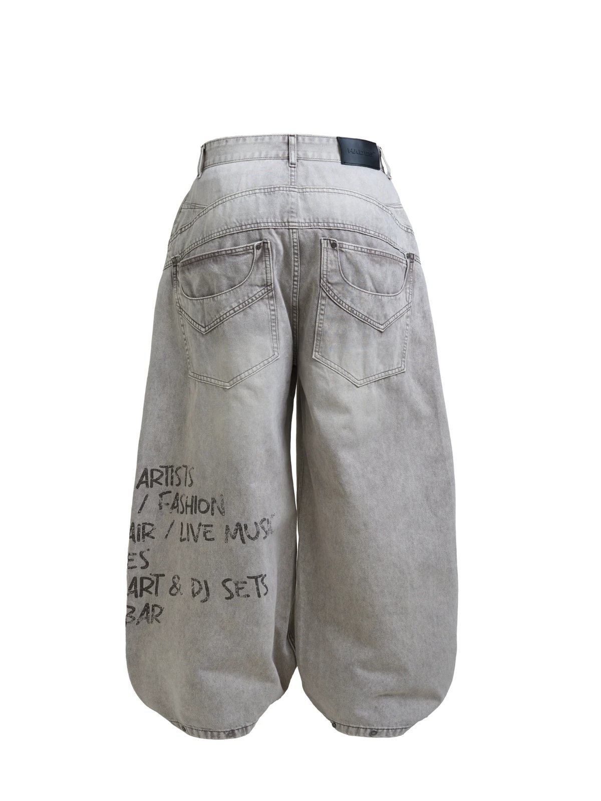HADES Cipher Typography Loose Fit Denim Pants