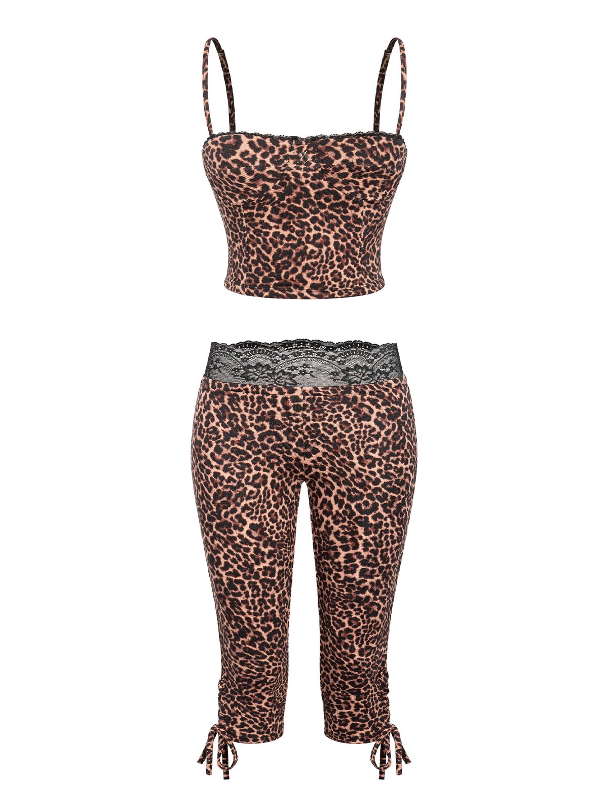 SISTERS Yolanda Leopard Print Set - Cropped Camisole and Capri Pants