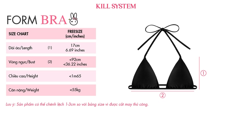 KILL SYSTEM 性感蝴蝶結綁帶比堅尼上衣 (內含胸墊) - 果凍系列