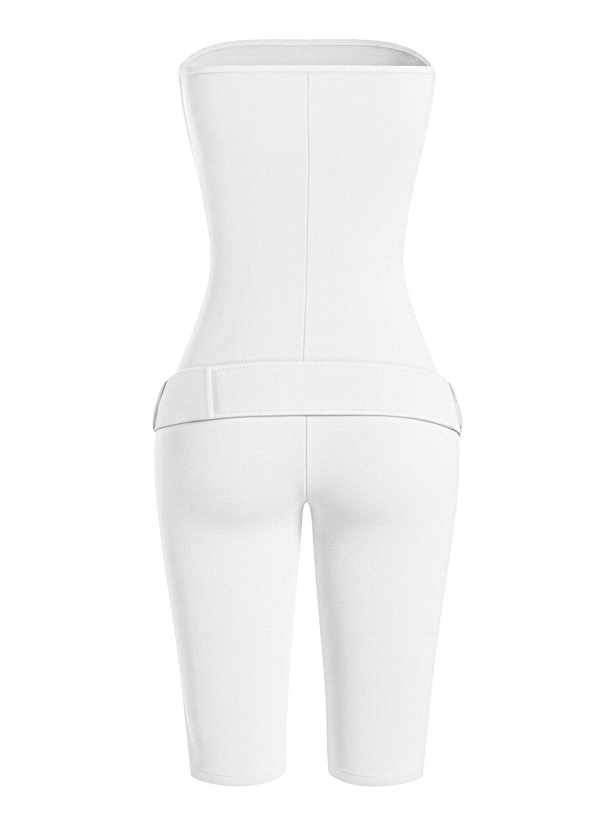 SISTERS Amelie Strapless Cropped Jumpsuit with Belt - White