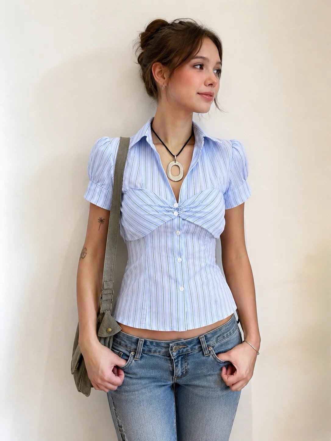 Sugar Crush Camila Twisted Chest Striped Top