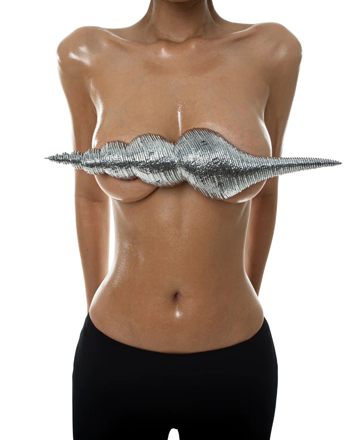 HUELLEYROSE Lorelei 3D Printed Seashell Top - Silver