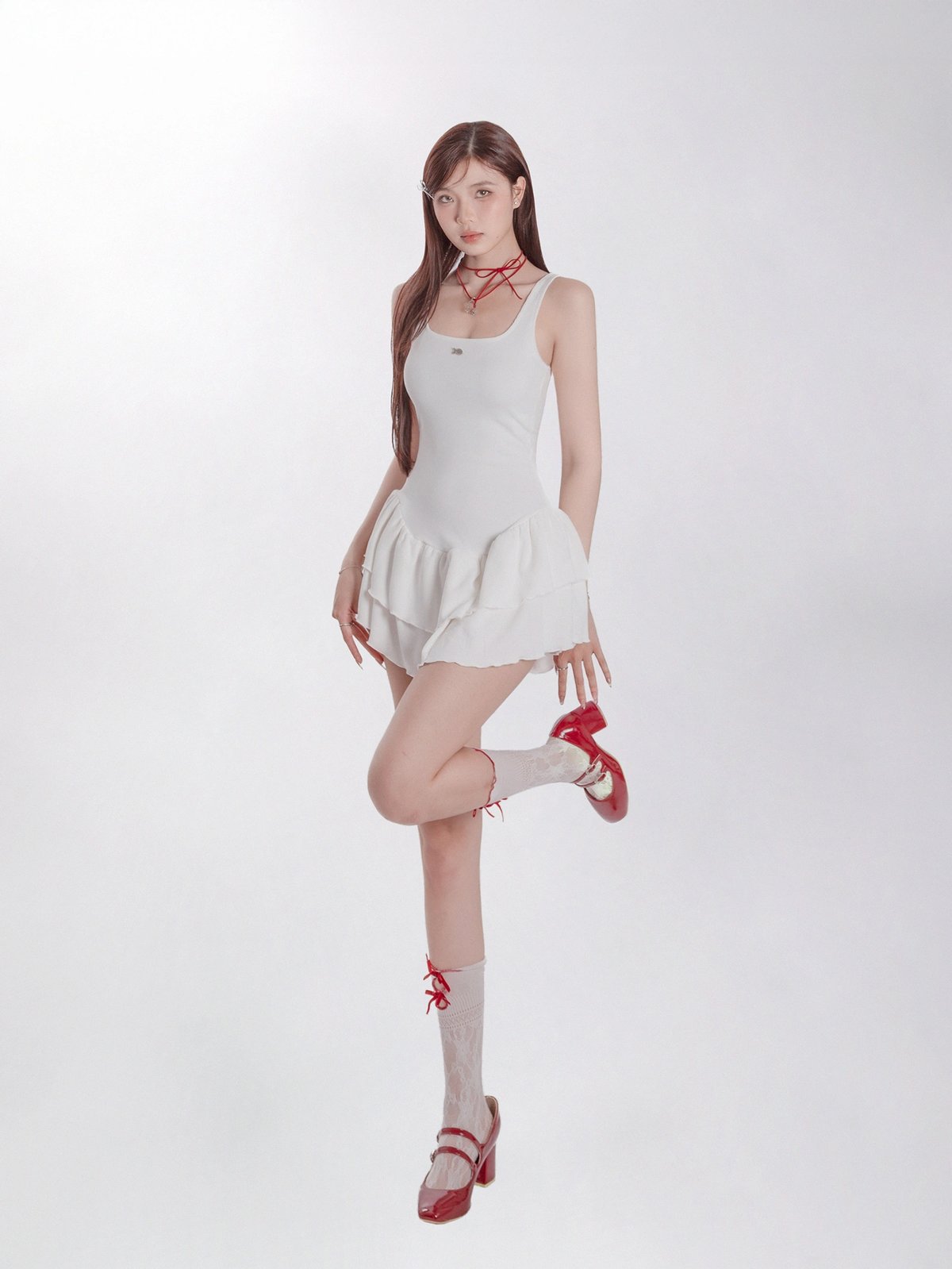 DKMV Gwen Two-Tier Ruffle Dress 雙層荷葉邊 A 字裙