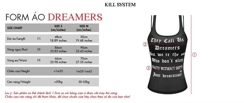 KILLSYSTEM DREAMERS 字母印花透視背心