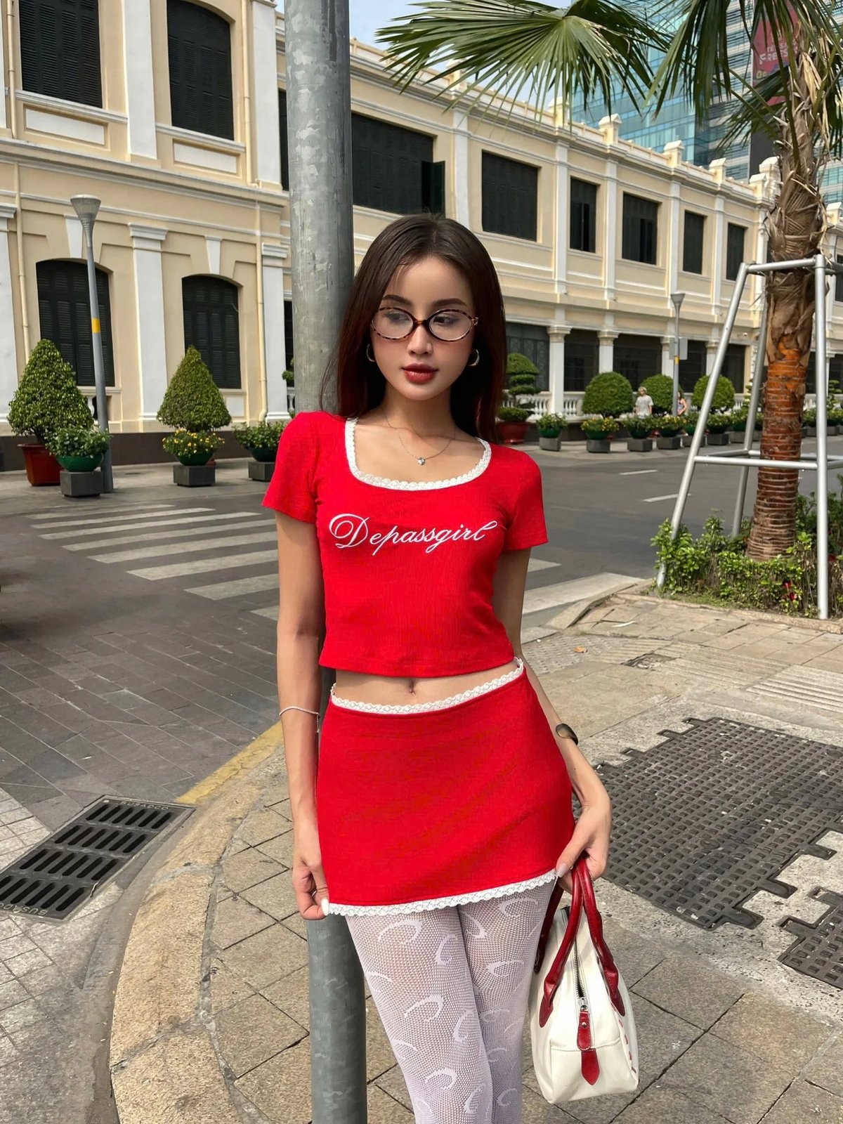 DEPASS Degirl Red Mini Skirt
