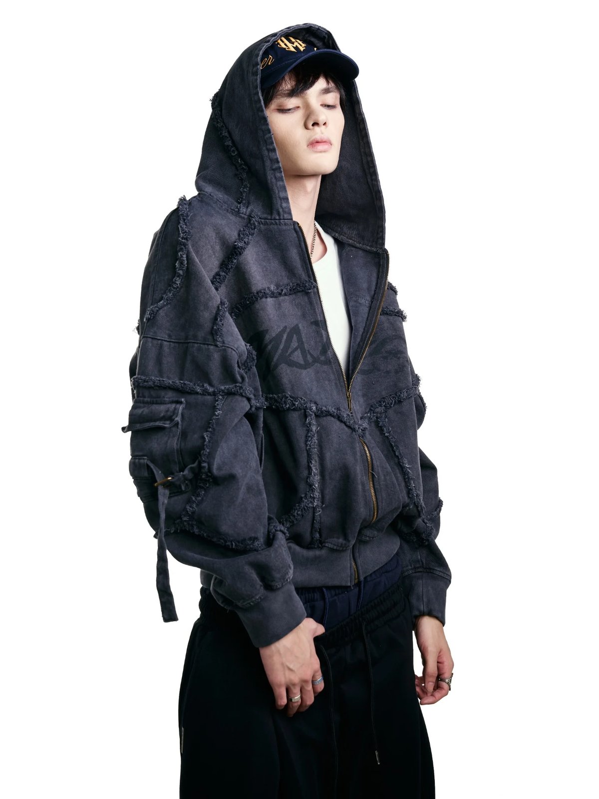 HADES Industrial Edge Zip-Up Hoodie - Grey