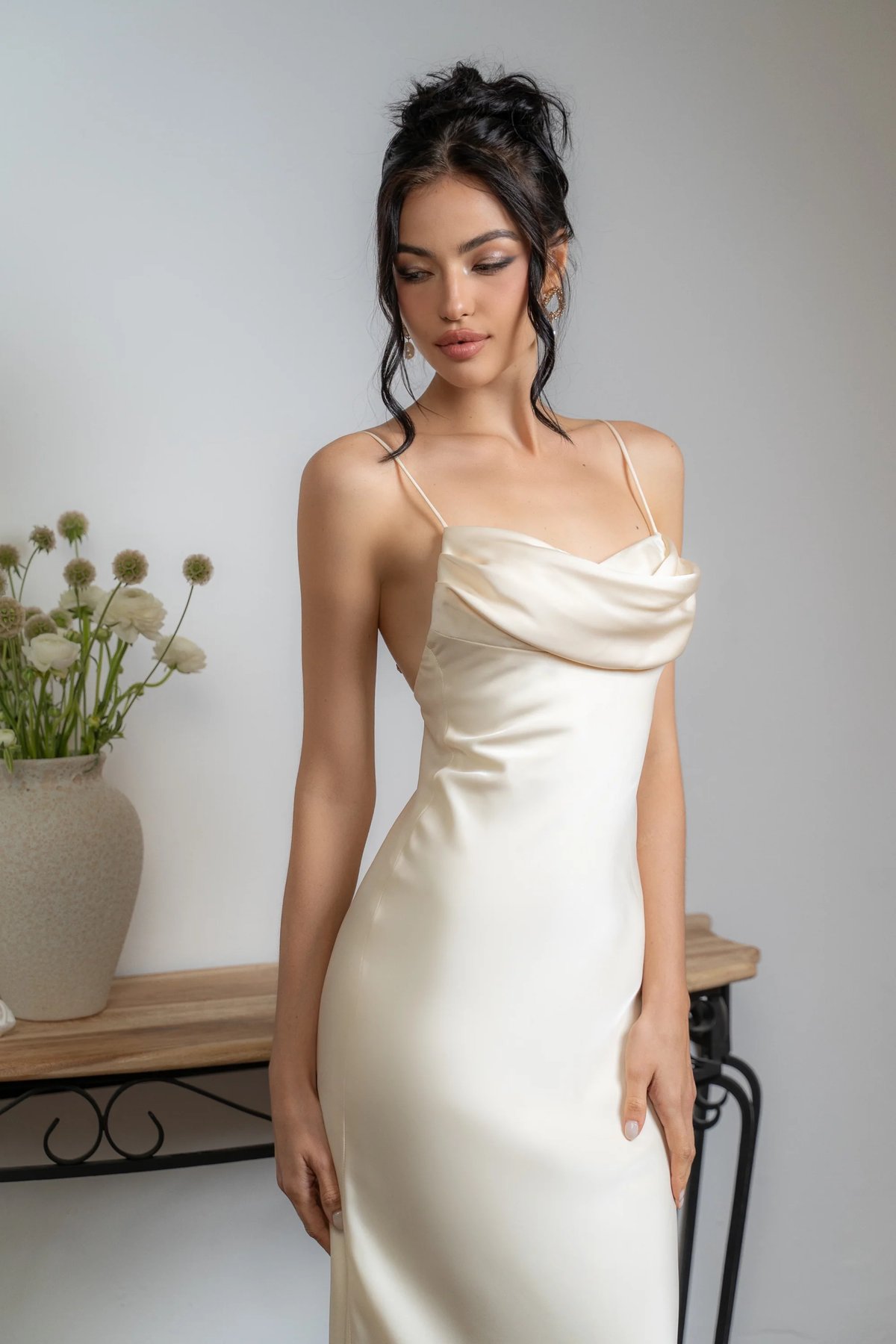 KISSERINE Rosaleen Silk Satin Dress