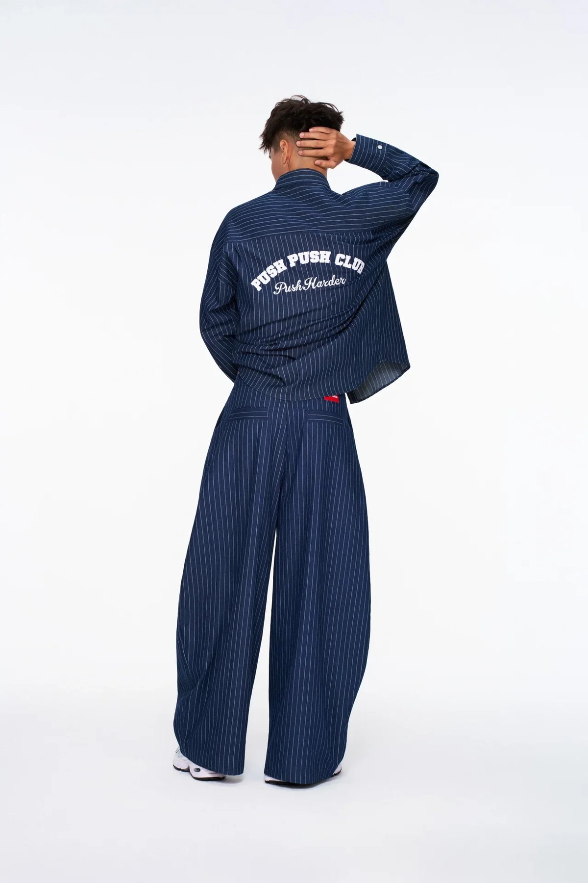 PUSH PUSH ZENDA Oversize Embroidered Striped Shirt