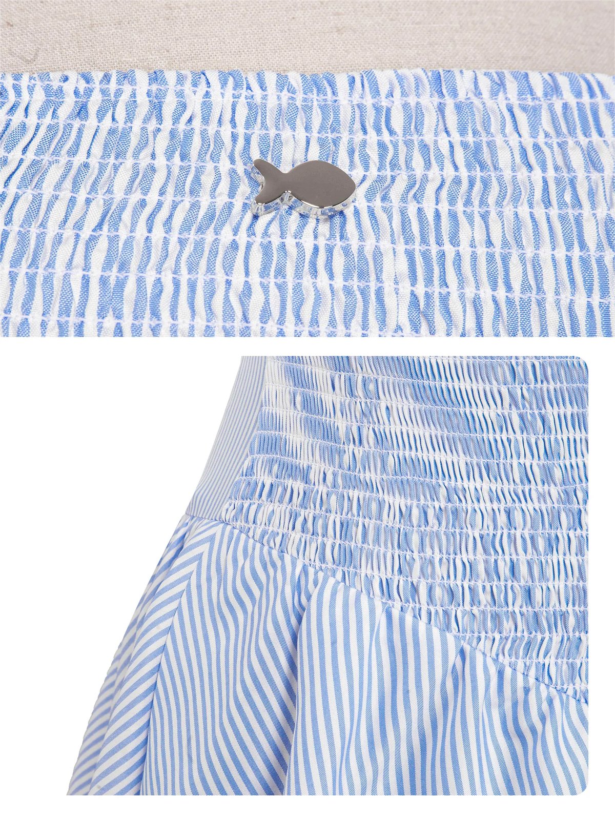 DKMV Mia Striped Strapless Puff Dress