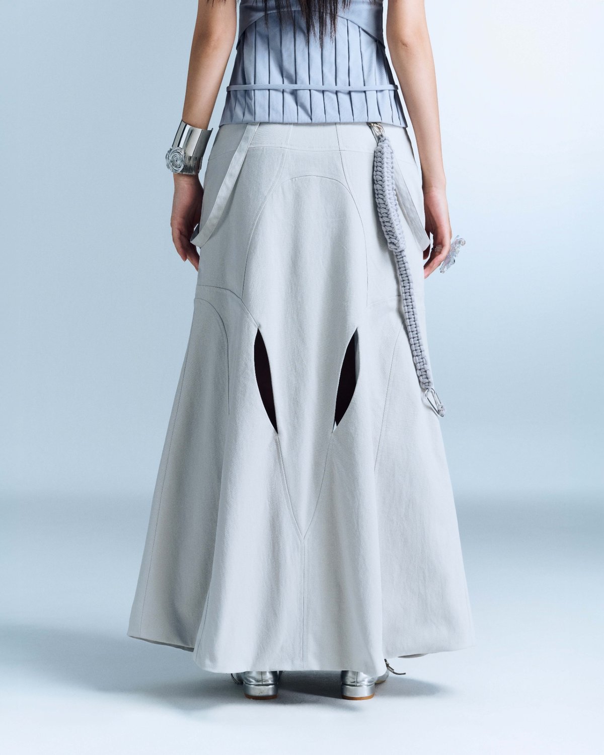 Bunnyhill SEAGRAVE A-Line Cut-Out Maxi Skirt - Gray