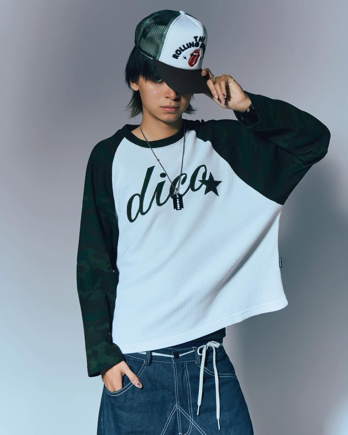DIRTYCOINS Raglan Waffle Dico Star 長袖圖案衞衣