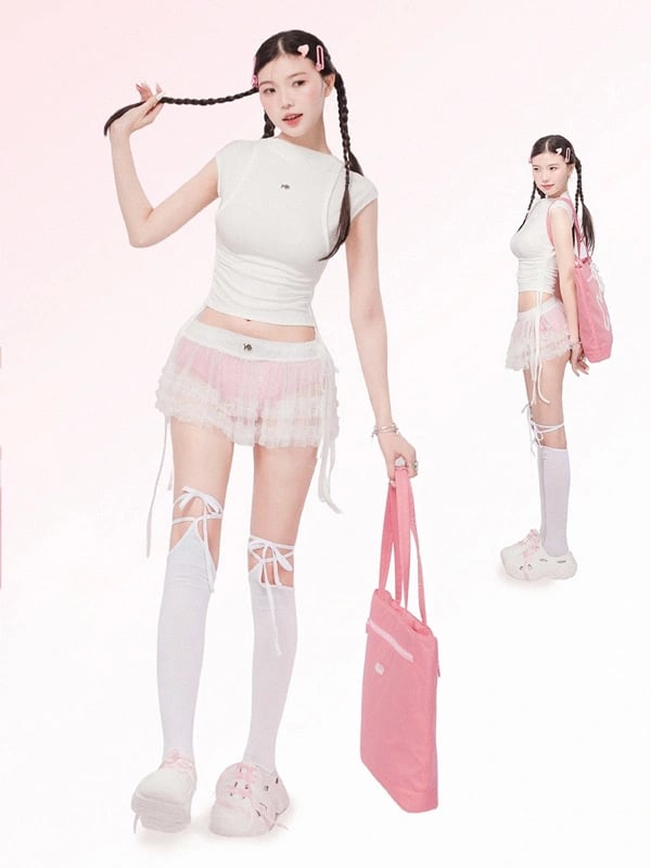 DKMV Drawstring Tote Bag with Fish Graphic
