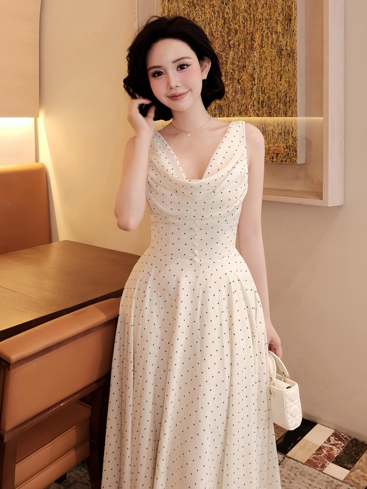 DARLING.ISM Seraphine Romantic Polka Dot Maxi Dress