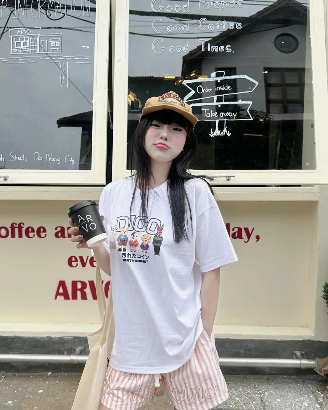 DIRTYCOINS Striped Script Logo 條紋印花短褲
