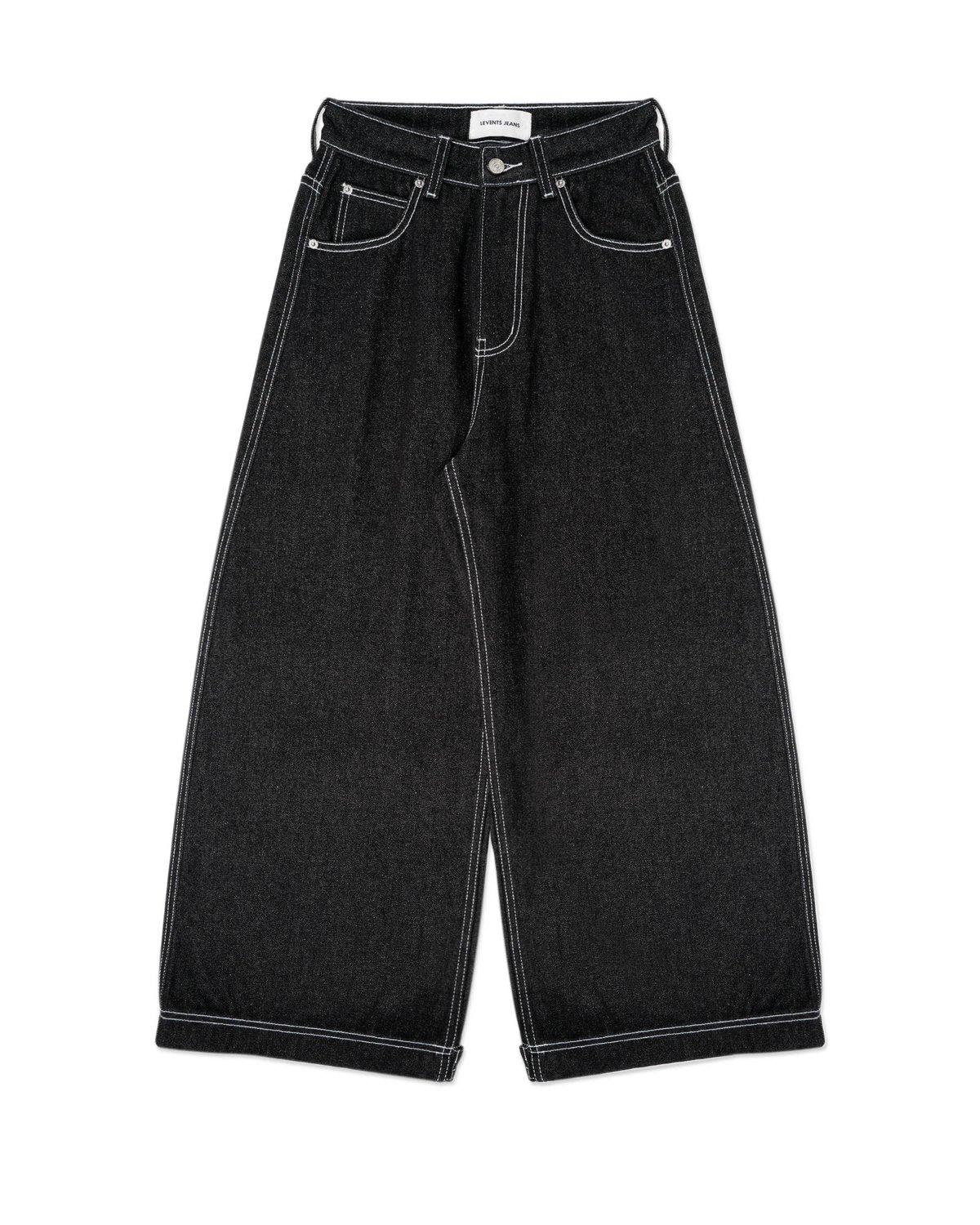 Levents® Raw Denim 針織縫線寬鬆牛仔褲