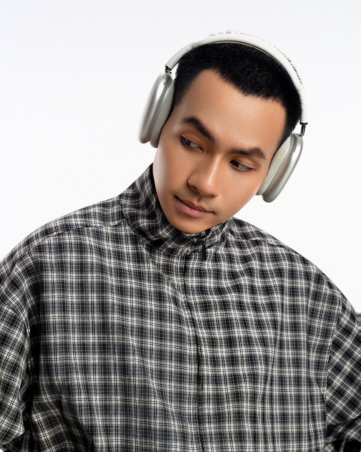 PUSH PUSH Gingham 條紋拉鍊外套