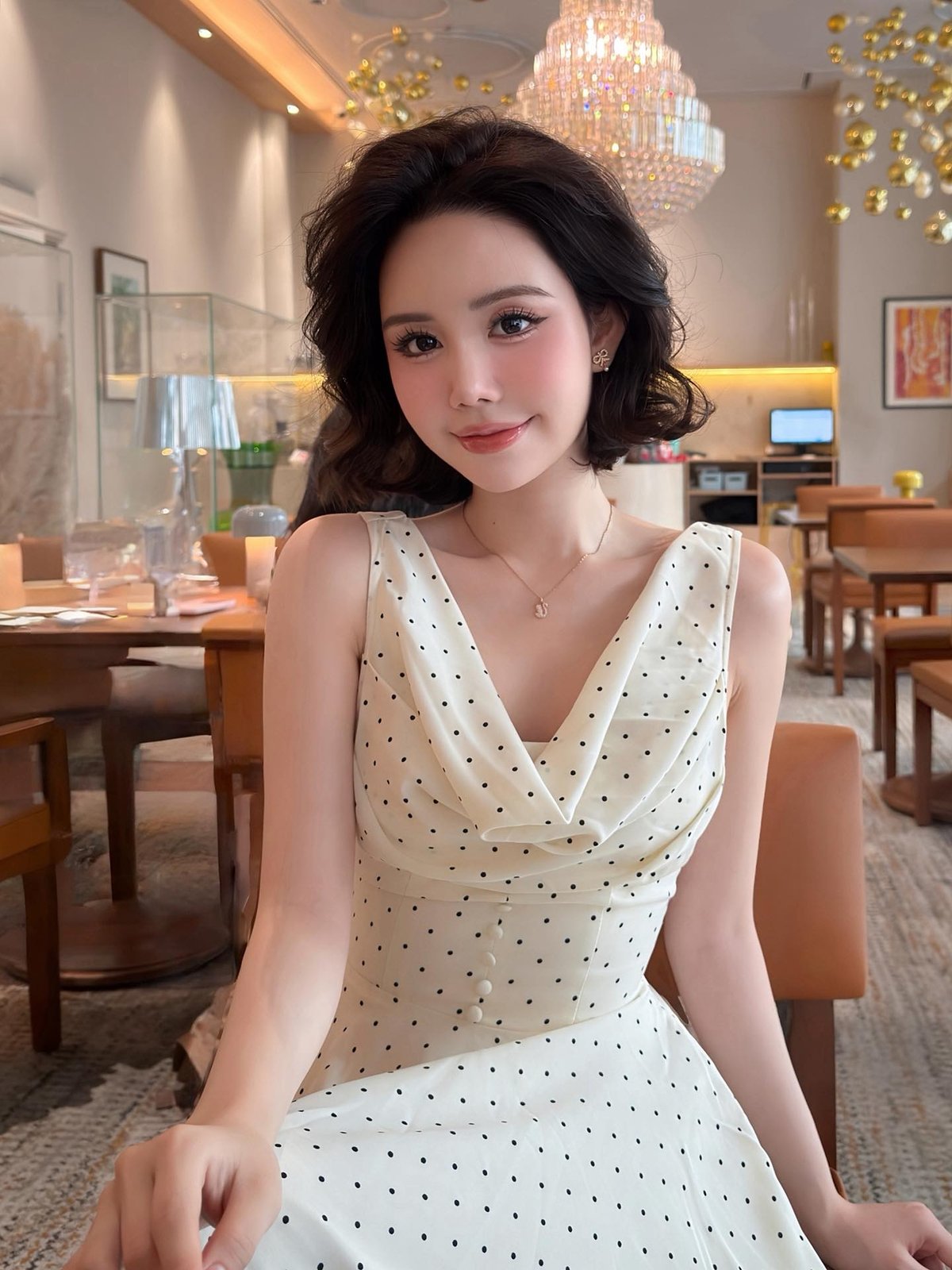 DARLING.ISM Seraphine Romantic Polka Dot Maxi Dress