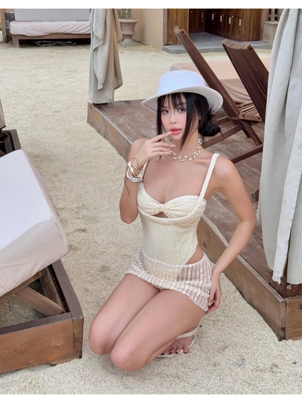 Something Lace Swimsuit Sweet Vacation Style