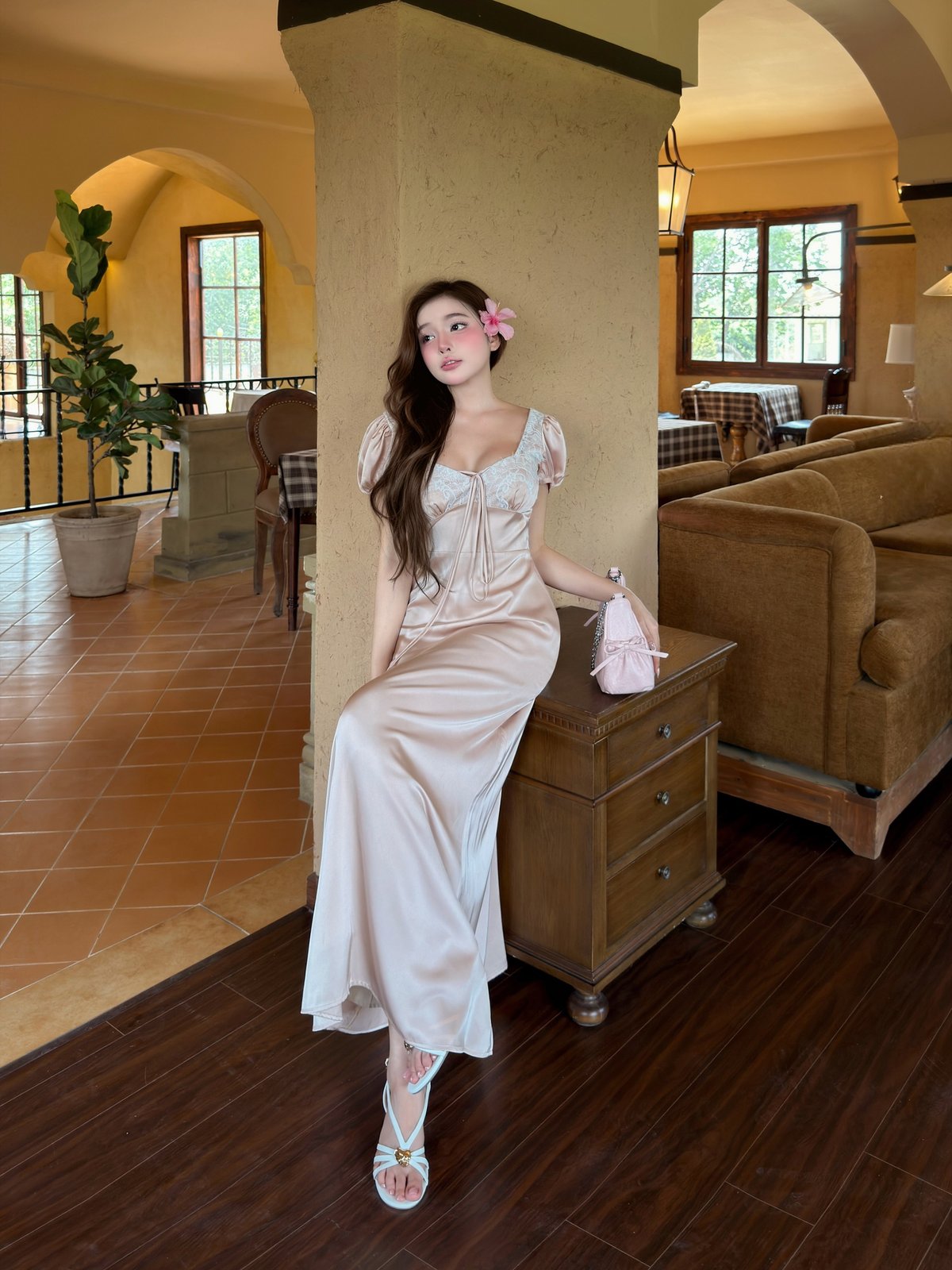 DARLING.ISM Mariam Satin Lace Dress