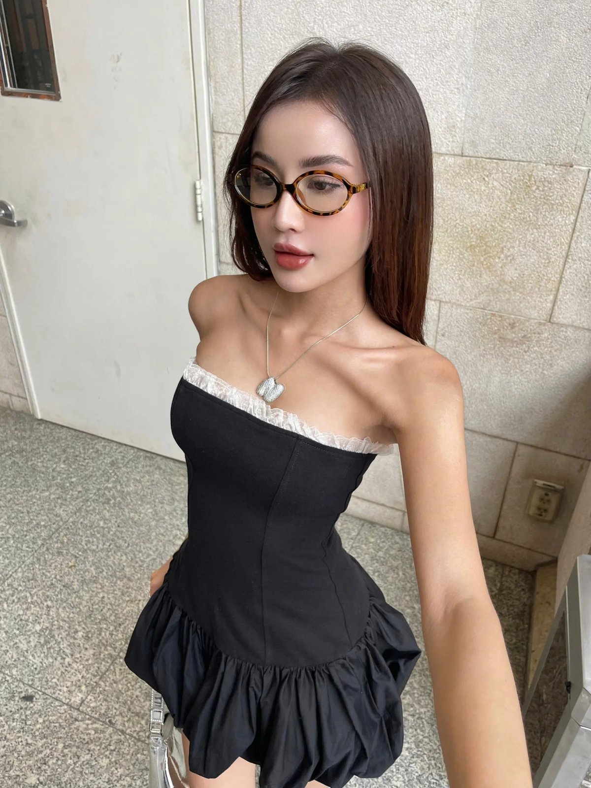 Karin Strapless Ruffle Mini Dress