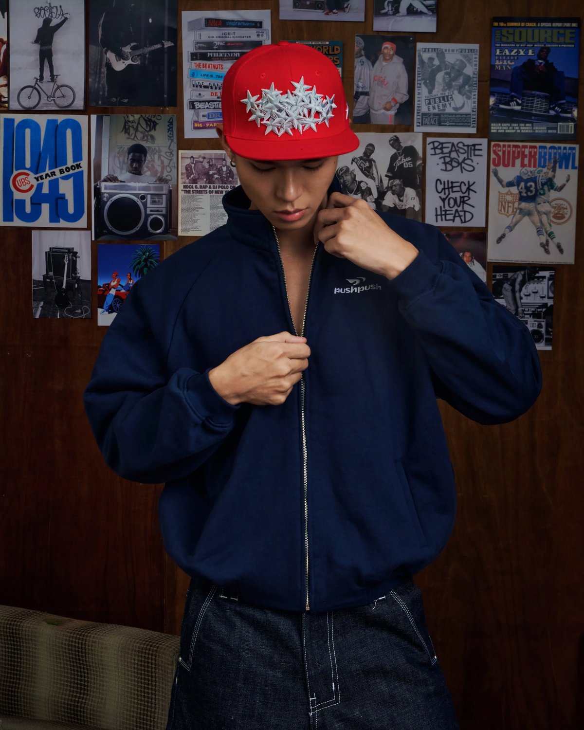 PUSH PUSH FINN Raglan 拼接連帽外套