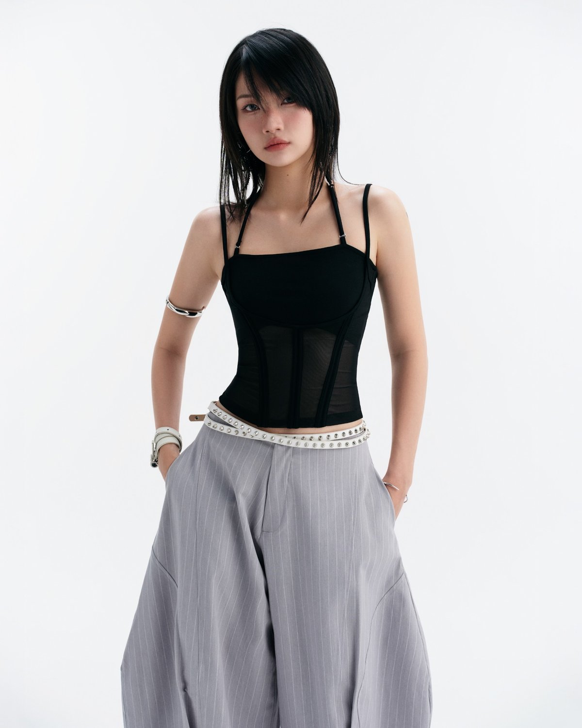 Bunnyhill MELIOS Mesh Corset Top - Black