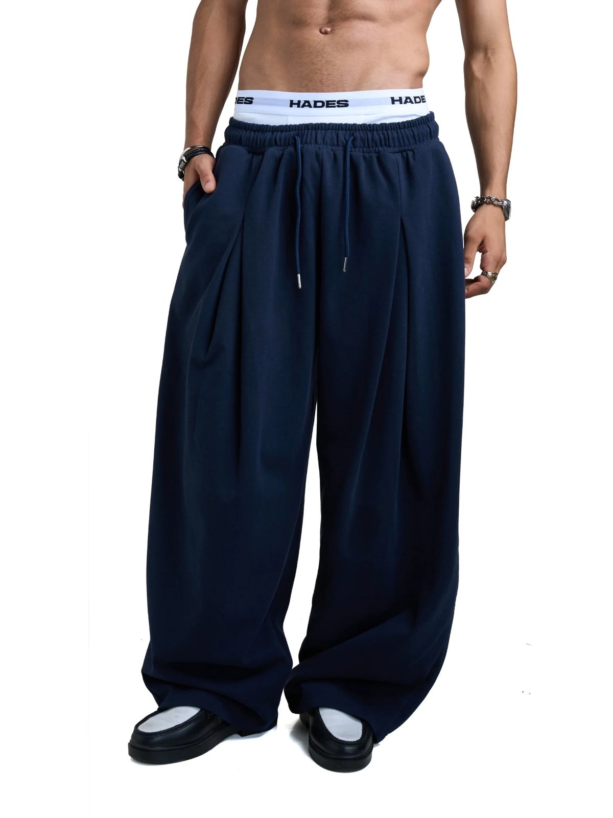 HADES Heavens Call Wide Leg Pants - Blue Navy