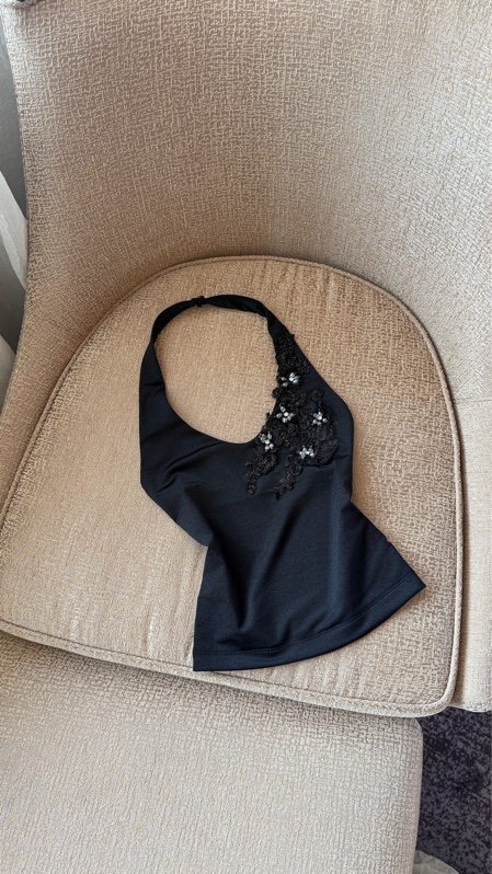 THAOBIBI Floral Embellished Halter Camisole Top