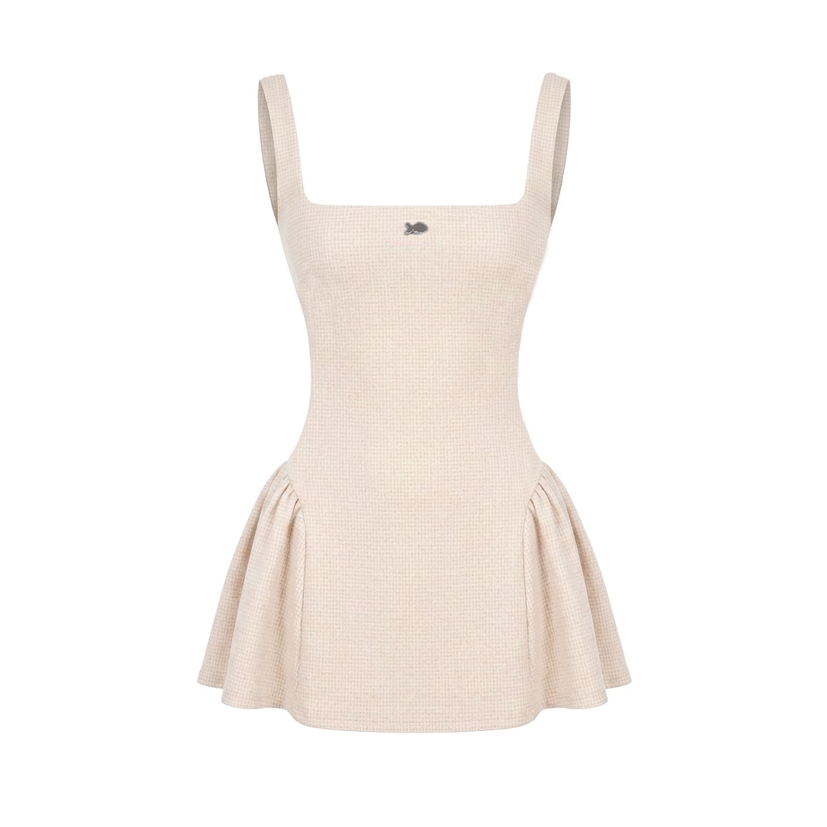 DKMV Caroline Tweed Square Neck Mini Dress - Beige