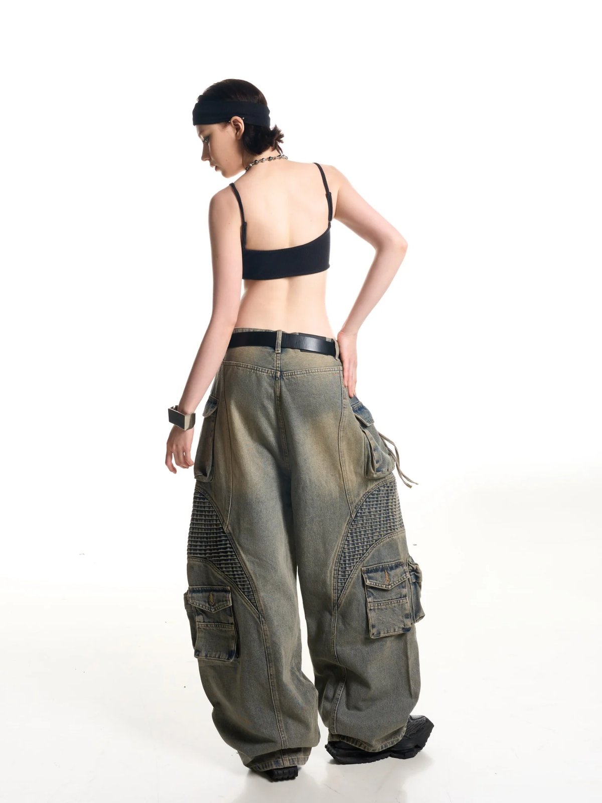 HADES Wash Baggy Denim Trousers - Blue