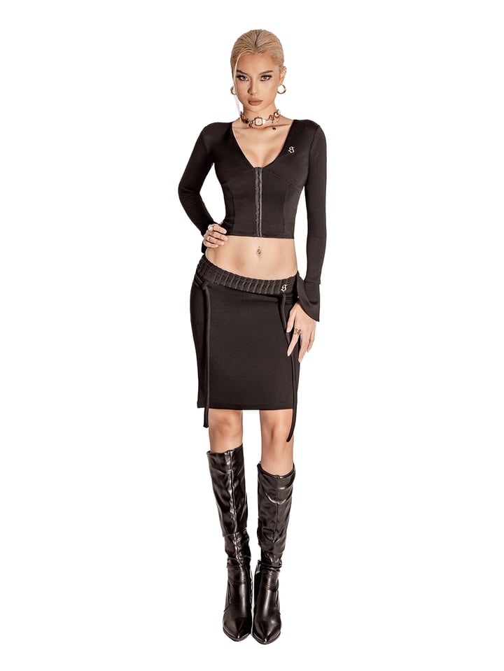 SISTERS Genevieve Bodycon Ribbed Knit Skirt
