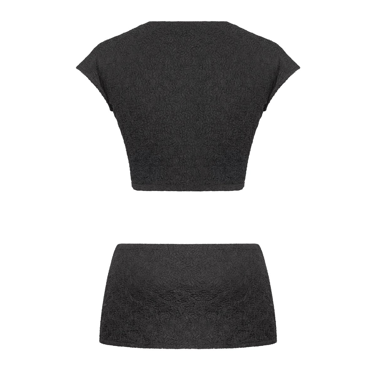 SISTERS Eloise Lace Trim Crop Top and Mini Skirt Set