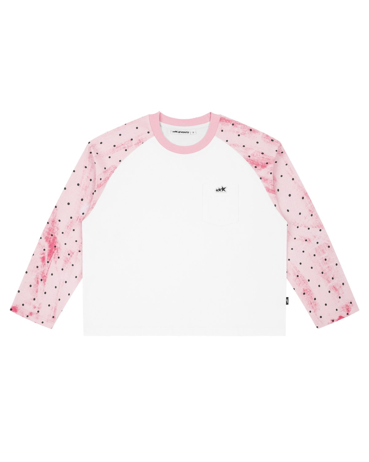 Levents® Polkadot Raglan 長袖 Boxy T-shirt 波點拼接圓領上衣