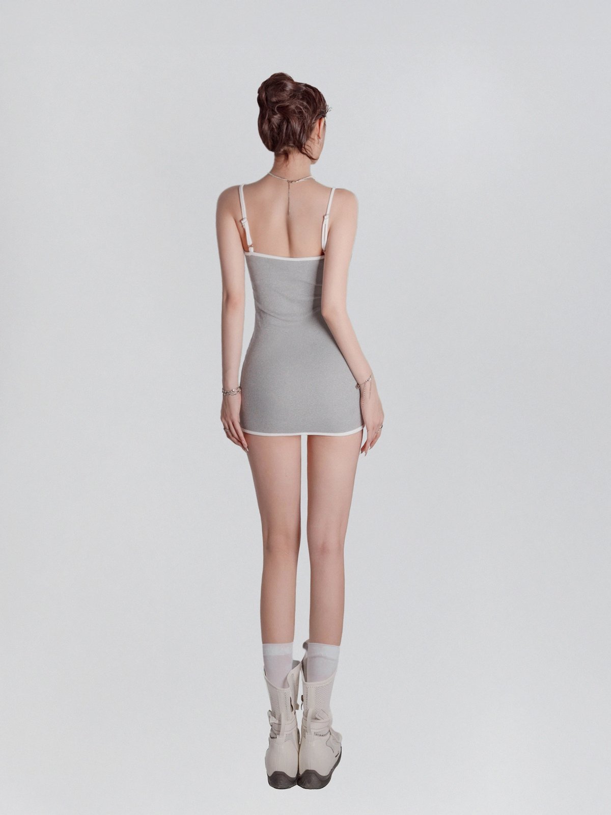 DKMV Eunji Two-Piece Set Camisole Dress with Long Sleeve Bolero Jacket