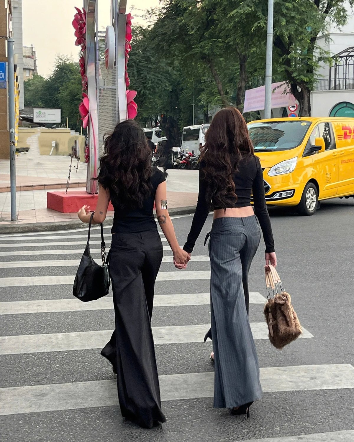 KILLSYSTEM JIRA Low Waist Wide Leg Trousers