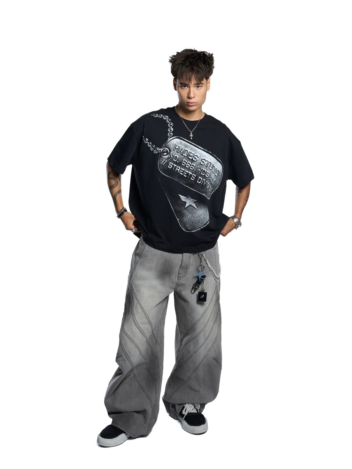 HADES Crisscross Wash Jeans