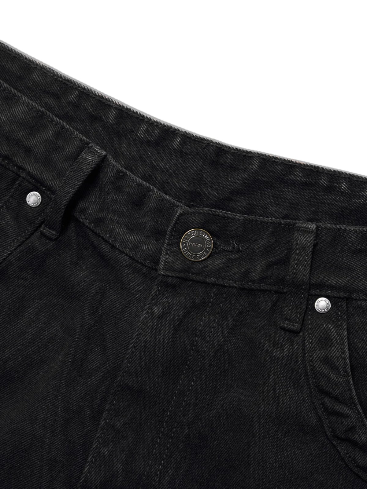 HADES Blackout Distress Wash Denim Shorts