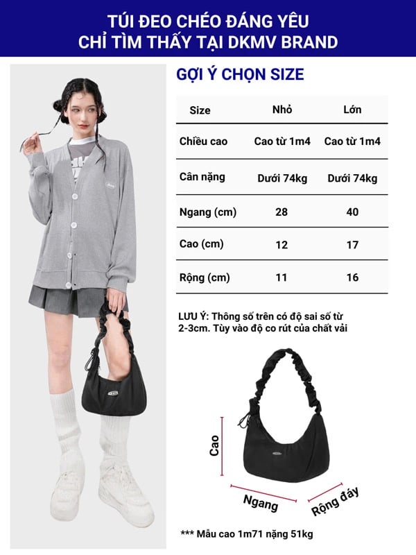 DKMV Poing Bag-40 Black Shoulder Bag