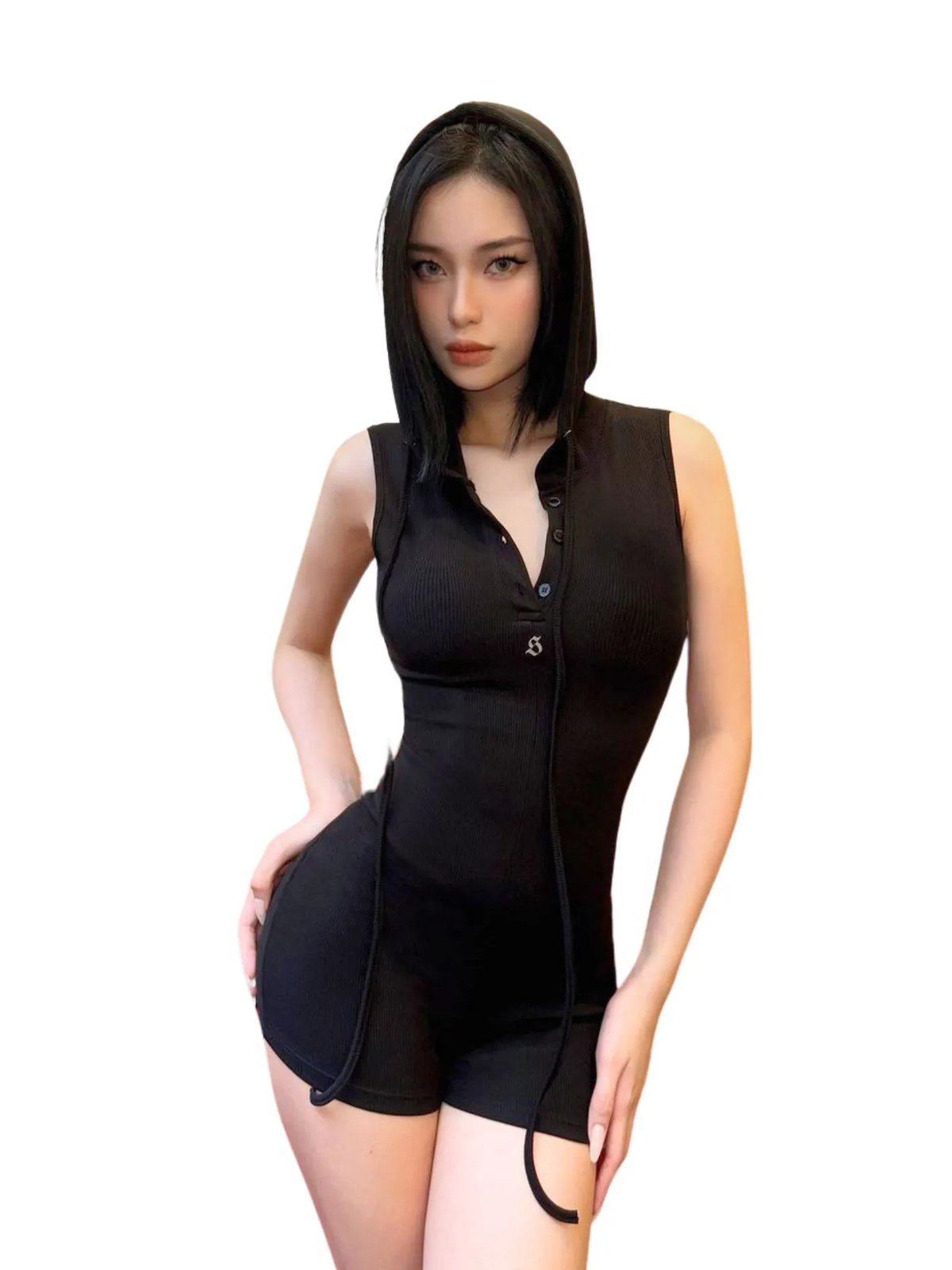 SISTERS Kristen 連帽緊身短褲連身衣