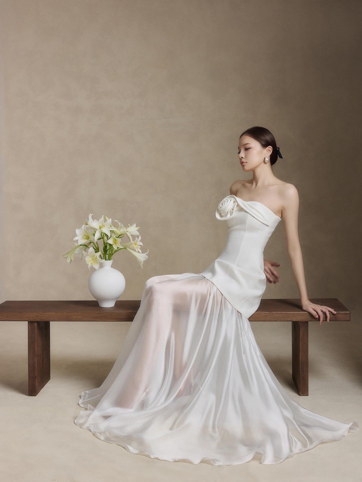 REDBEAN Josephine Embroidered Strapless Dress