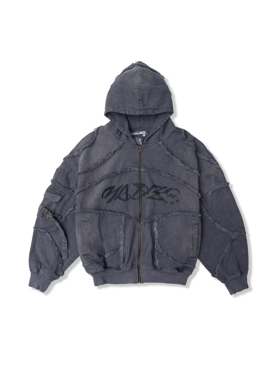 HADES Industrial Edge Zip-Up Hoodie - Grey