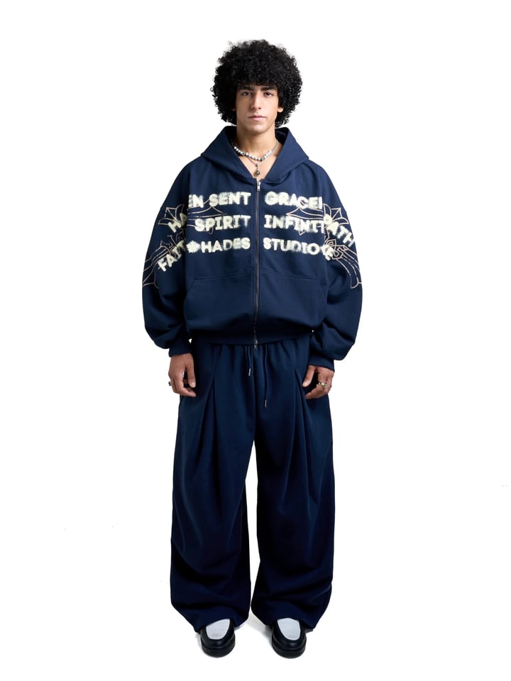 HADES HEAVENS CALL Zip-up Hoodie - Blue Navy