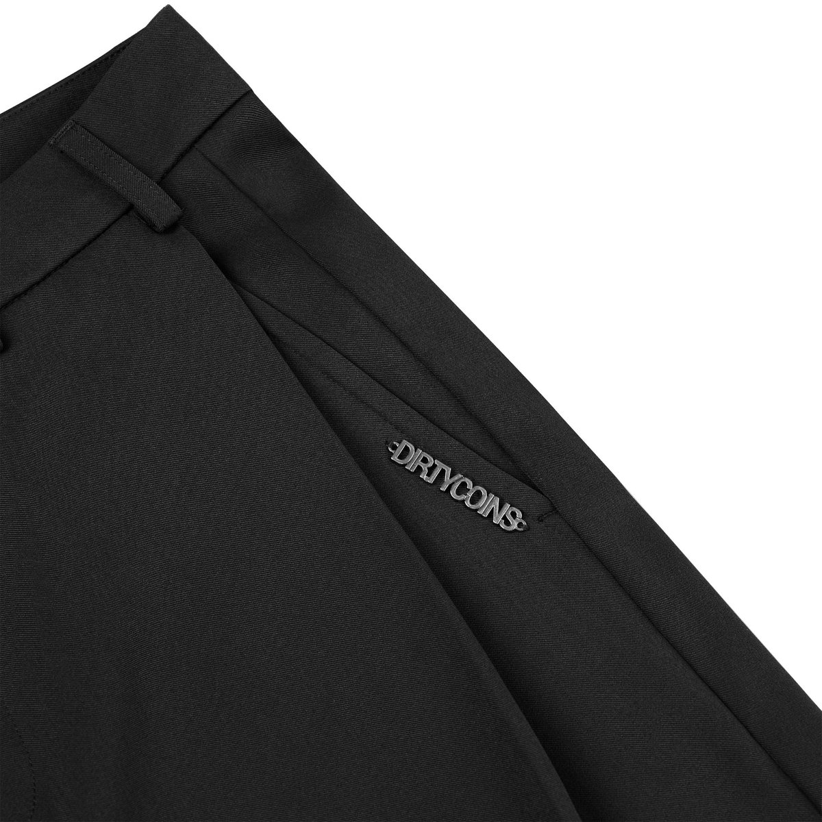 DIRTYCOINS Wide Metal Label Trouser Pants