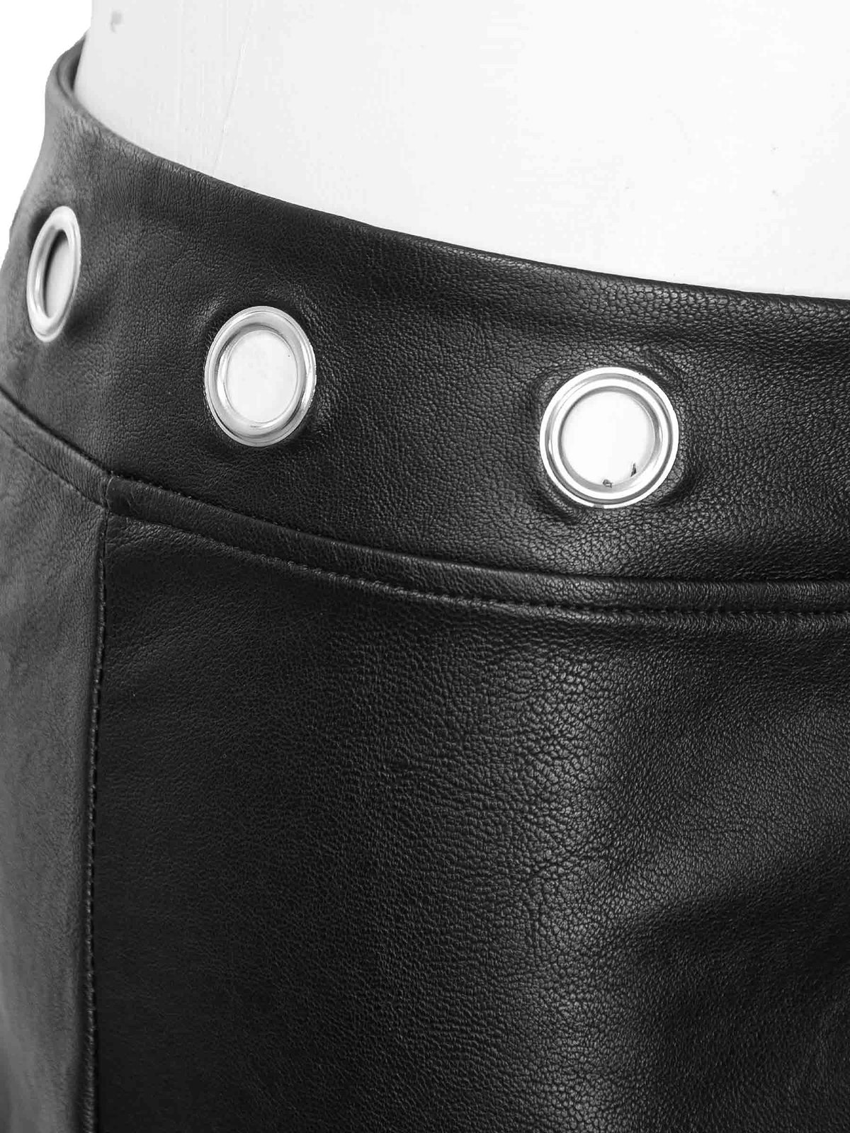 SISTERS Faustina Leather Low-Rise Micro Shorts - Black