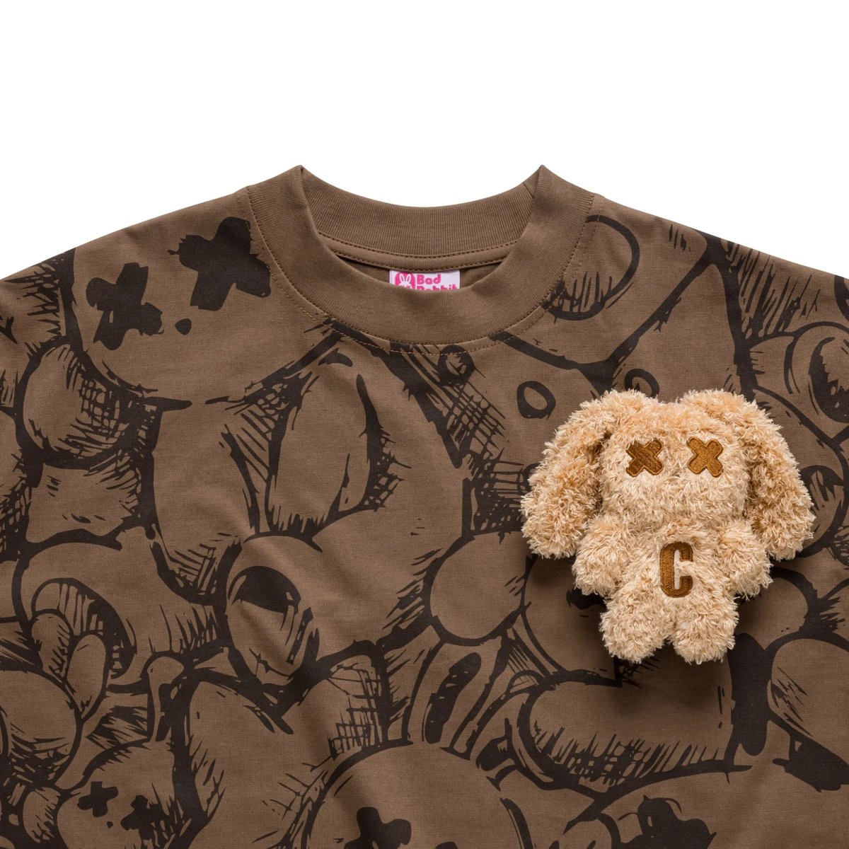 BAD RABBIT Chouchou Rabbit 絨毛兔子圖案 Boxy 版型短袖 T-shirt