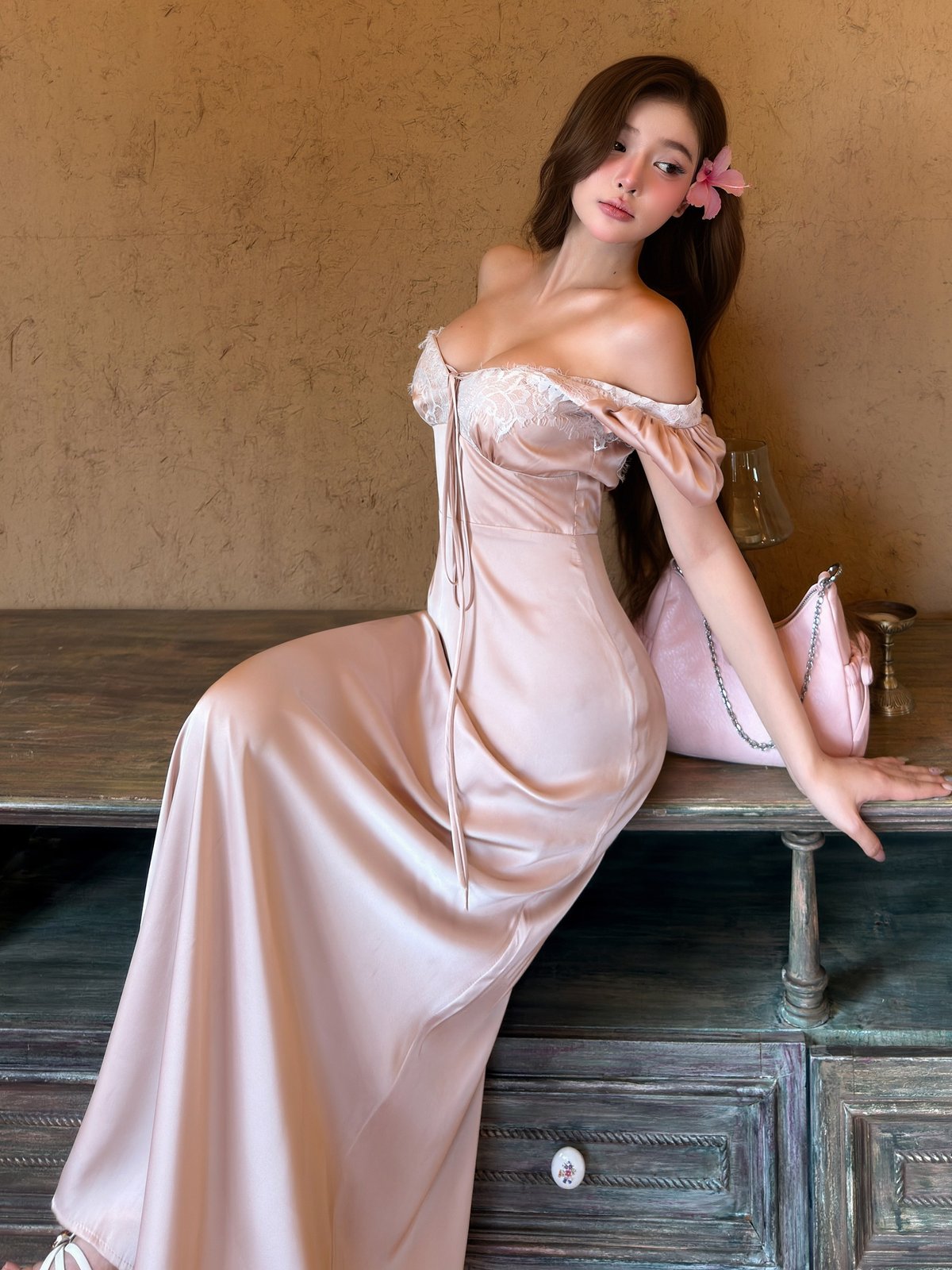 DARLING.ISM Mariam Satin Lace Dress