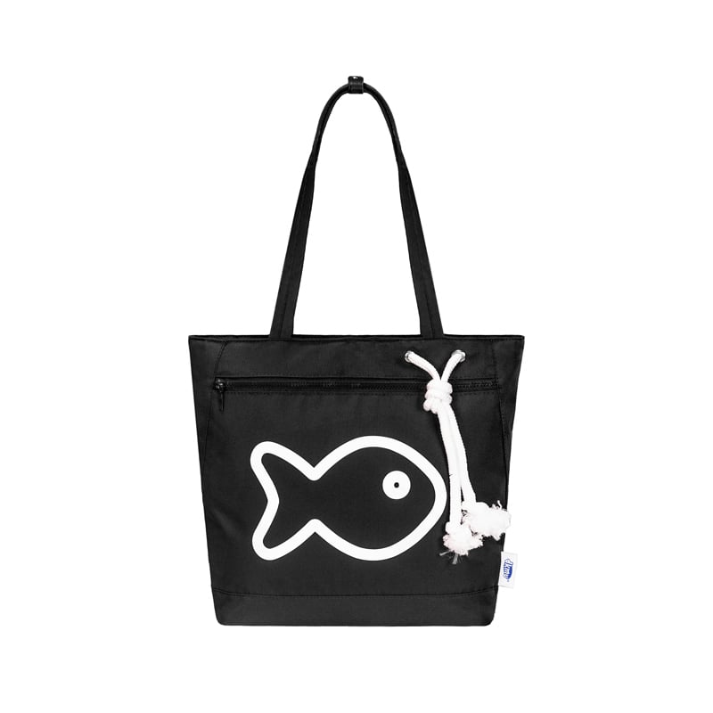 DKMV Drawstring Tote Bag with Fish Graphic
